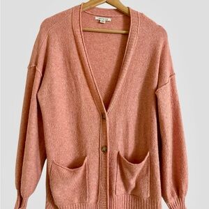 American Eagle Pink Chunky Knit Cardigan Sweater